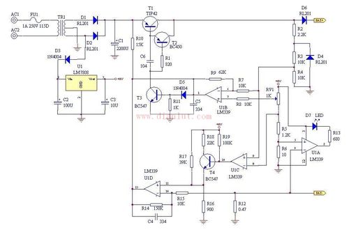 lm339设计的自动蓄电池充电电路