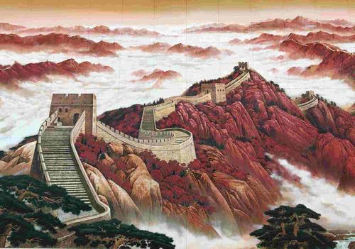 巍巍长城,是华夏文明的历史见证; 绵延峻岭,是祖国大地的红色江山.