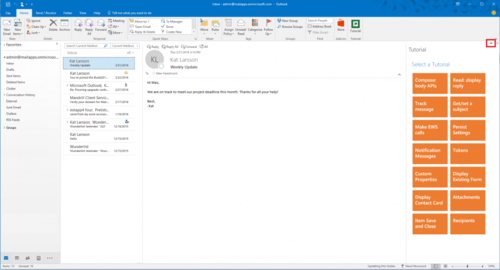 pinnable taskpane in outlook 2016