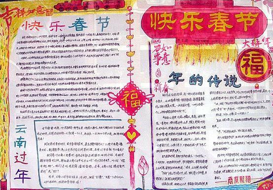 初中春节主题手抄报图片