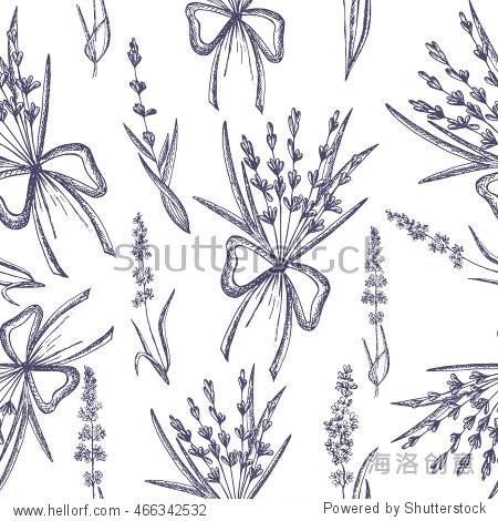 floral pattern with lavender for packing. stock vector