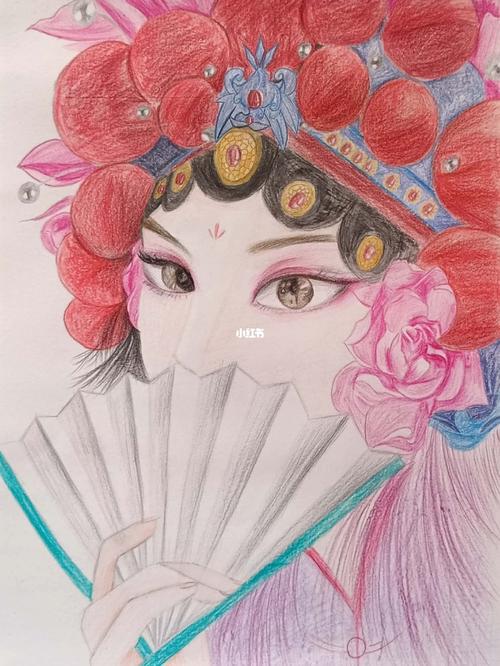 彩铅画《虞姬》,我很喜欢京剧_彩铅画_京剧_文化_绘画