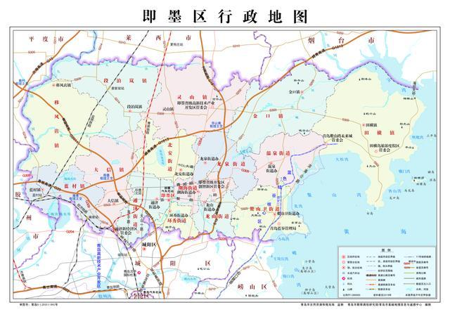 最新版的青岛市级及各区市行政地图
