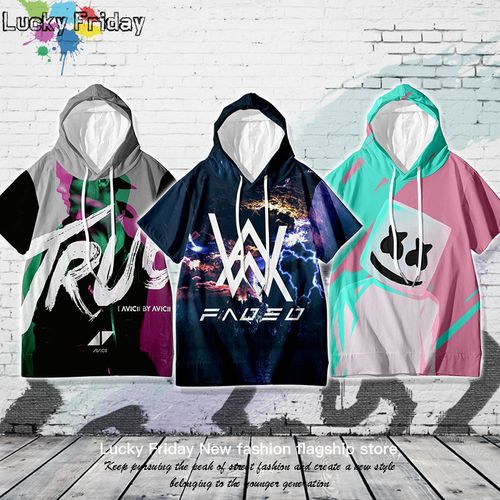 alanwalker动漫头像,艾伦沃克动漫头像 alanwalker艾伦沃克连帽t恤dj电音棉花糖marshmello