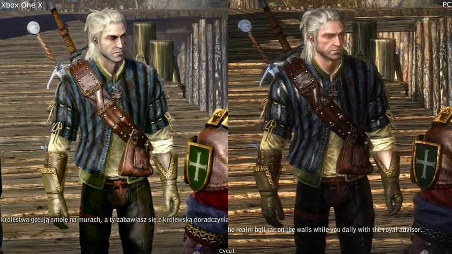 《巫师2》x1x版和pc版画面对比 pc版色调更美