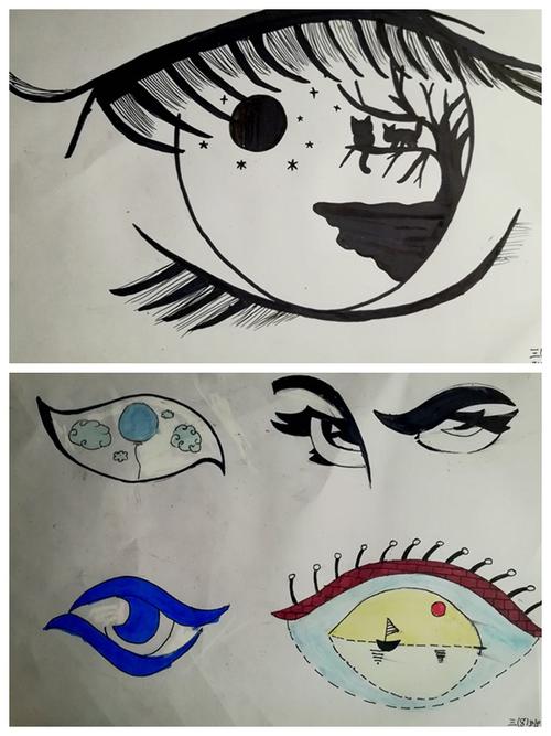 爱之绘战疫情——景宁县民族小学三年级《眼睛的创想》课堂作业微展