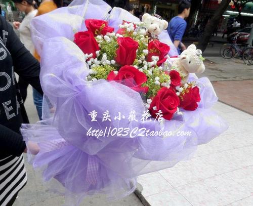 送花 速递预订渝中渝北江北九龙坡北碚南岸花店 特价红玫瑰重庆鲜花