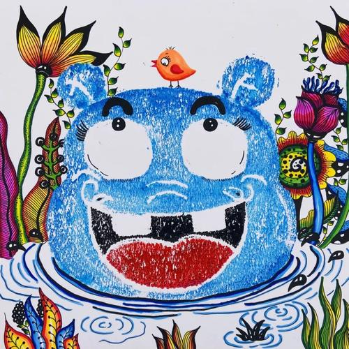 步骤七:运用马克笔绘画出渐变色使我们的画面更加丰富多彩.