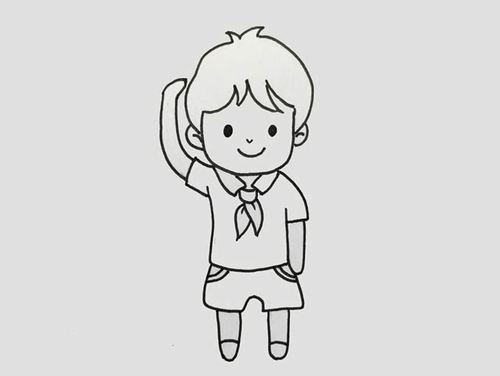 少先队员敬礼简笔画怎么画步骤教程