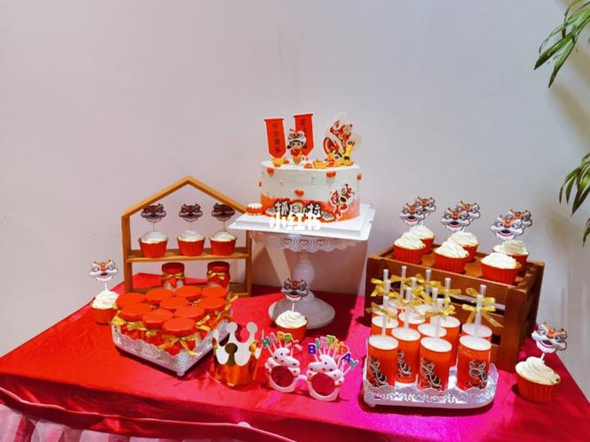 国潮风 周岁生日甜品摆台_甜品_生日_国潮_美食_美食