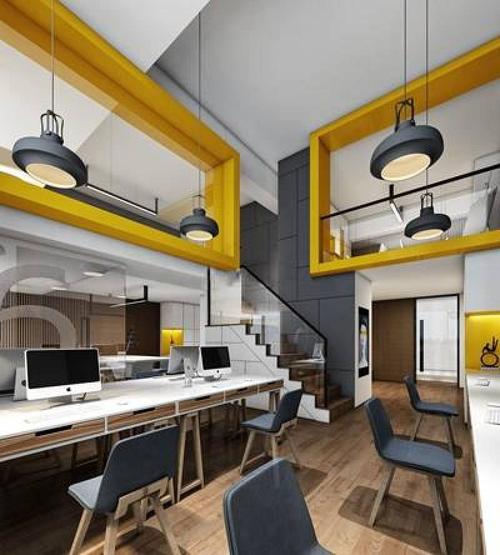 现代时尚复式办公室3d模型下载 现代时尚复式办公室3d