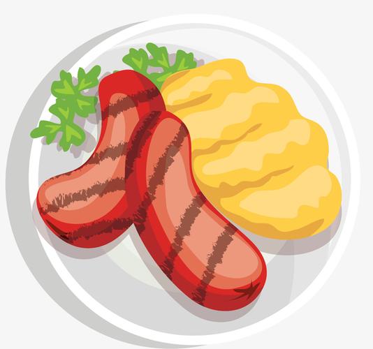 卡通创意西餐美食装饰插画