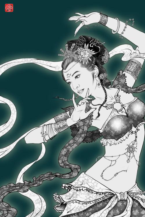 飞天系列-花瓣网|陪你做生活的设计师 | 飞天仕女图