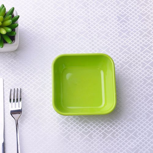 绿色仿瓷正方形密胺碗 5.5护边碗 糖水碗餐厅用品