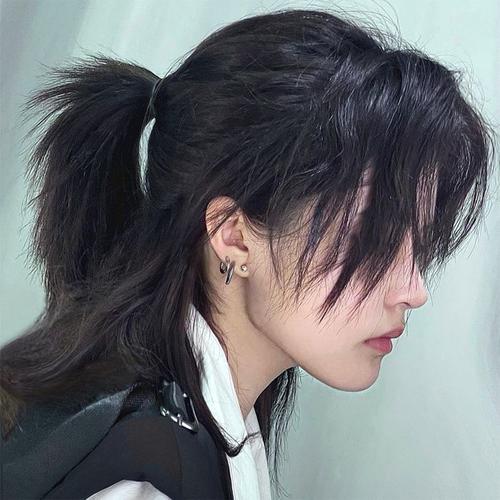 发型设计男 帅气短发_高档武士头假发男短发韩版帅气日系cos可扎发型