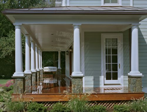 现代风格别墅木质走廊格局装修效果图