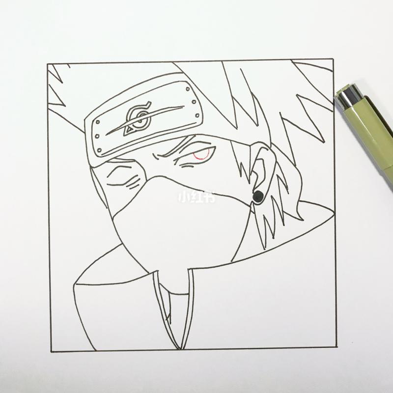 卡卡西 马克笔头像画_头像_火影忍者_手绘_火影忍者影评_火影忍者