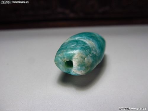 高古天河石鱼型珠