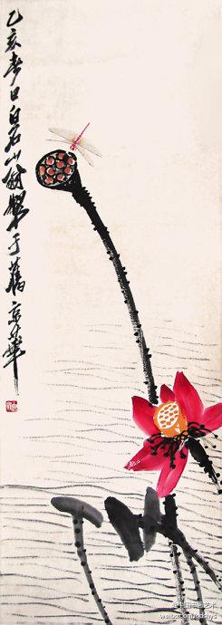 齐白石 作品 《荷塘小景》