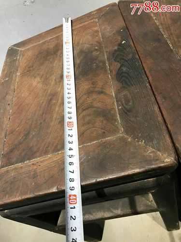 清代榉木长方櫈一对