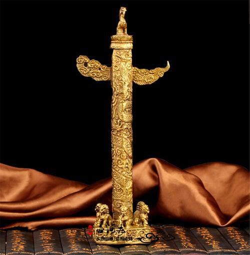 黄铜华表批发办公室书房铜狮华表柱摆件云龙山海镇望天吼桓表望柱