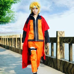 动漫火影忍者疾风转仙人模式漩涡鸣人cos服 披风斗篷cosplay服装