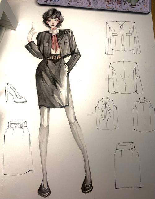 水彩/时装画/职业装/效果图/手绘_水彩画_职业装_手绘