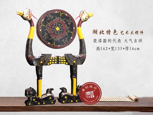 楚漆器 虎座凤架鼓|湖北特色荆楚文化|艺术大摆件