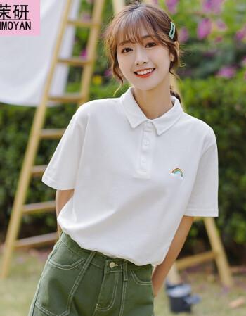 少女生夏季2022新款初中生高中学生韩版女装休闲百搭白色上衣服白色s