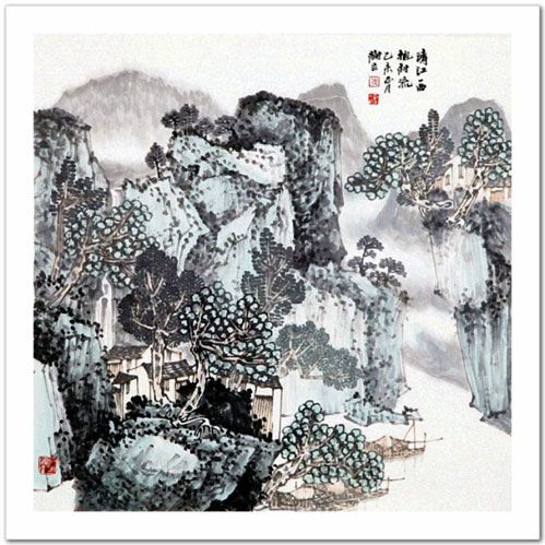 溪山欲雨.山水画作品赏析---张树立图