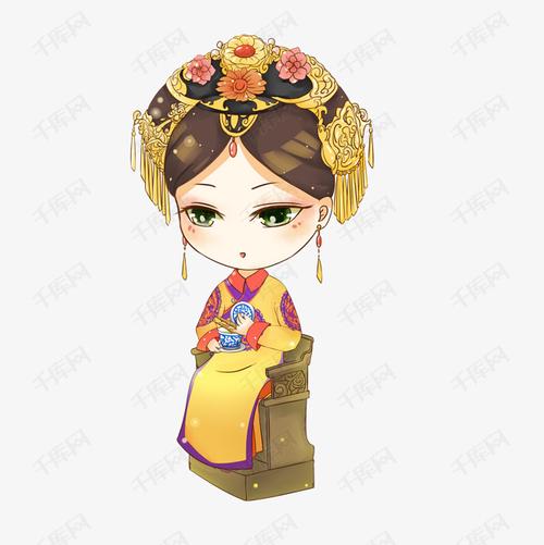 宫廷皇后娘娘插画