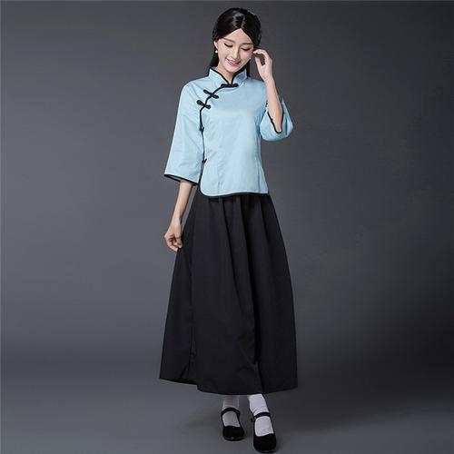 薇姬桑妮民国学生装中长裙女五四青年装民国套装演出服民国服装民国风