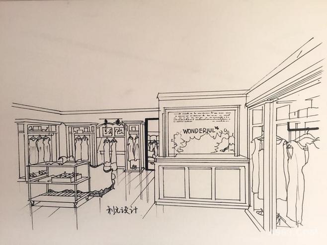 服装店面空间手绘 - 商业空间 - 深圳利元设计工作室