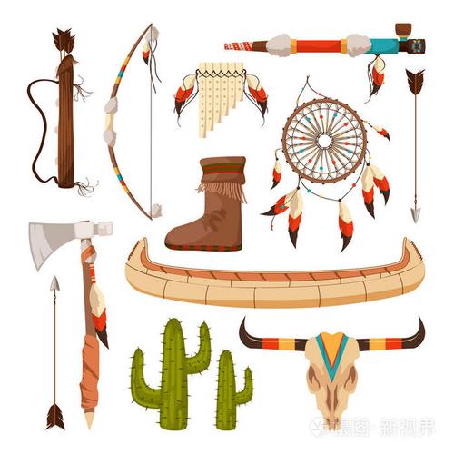 美国印第安人的民族和部落元素和象征