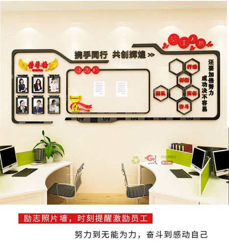 励志墙贴办公室贴纸荣誉墙公司企业员工公告栏团队展示荣誉榜文化照片
