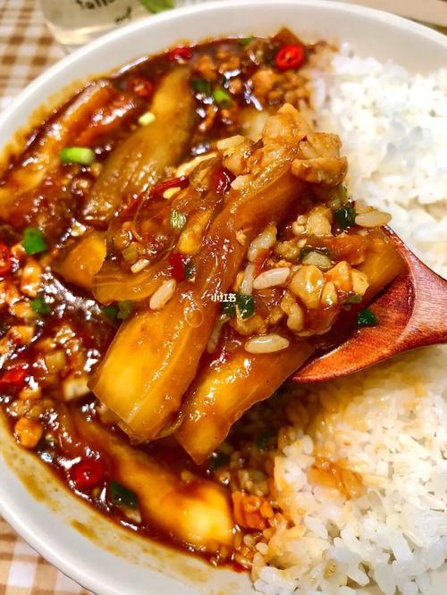 一人食91 | 78肉末茄子盖饭78低脂免油炸7575_茄子_肉末