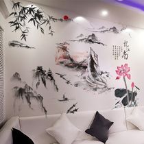古风海报纸墙贴画文艺风景画墙纸自粘壁纸3d立体贴纸墙画墙面装饰
