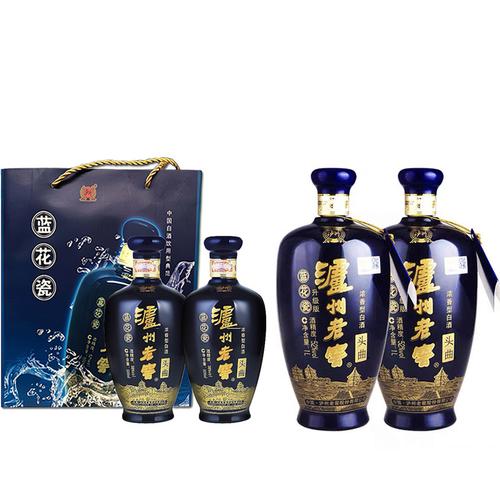 泸州老窖股份蓝花瓷头曲500ml2瓶1000ml2瓶组合装浓香型白酒