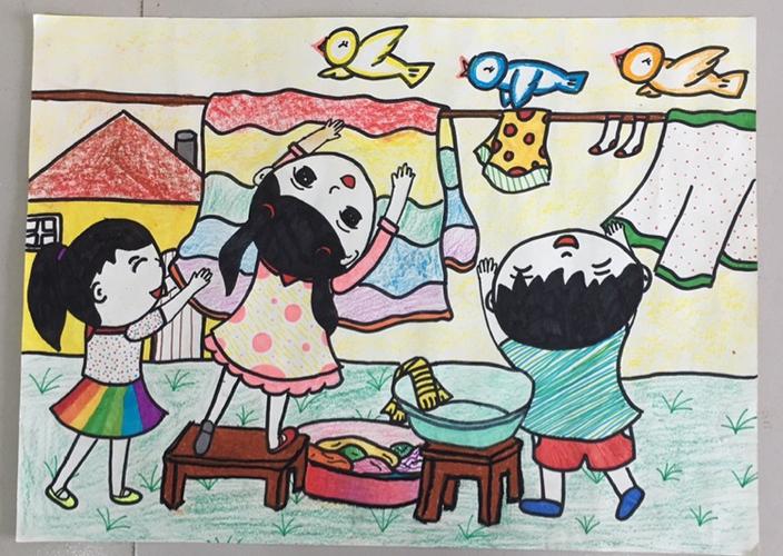 琼山第三小学"好家风伴我成长"绘画,书法参赛作品