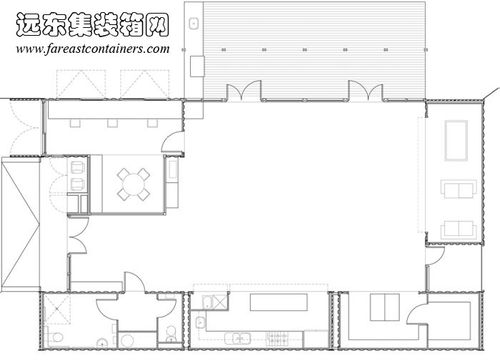 集装箱建筑: venny 集装箱儿童中心一层平面图