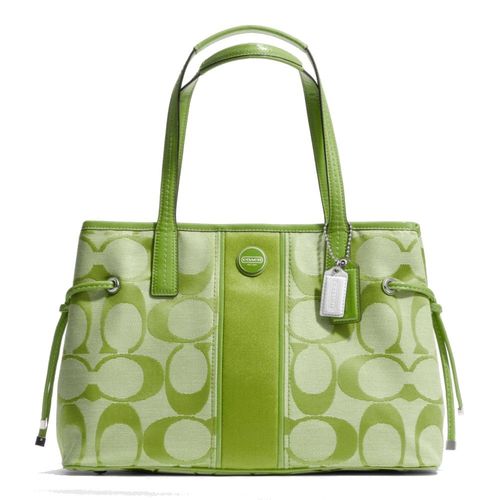coach 蔻驰 新款 帆布单肩手提女包 21949 绿色 21949