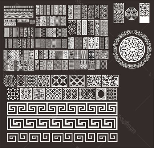 木头雕刻图案大全,新中式镂空雕刻图案纹样2