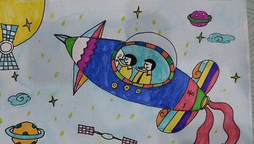 获得儿童科幻画一等奖图片大全,又简单又漂亮的科幻画