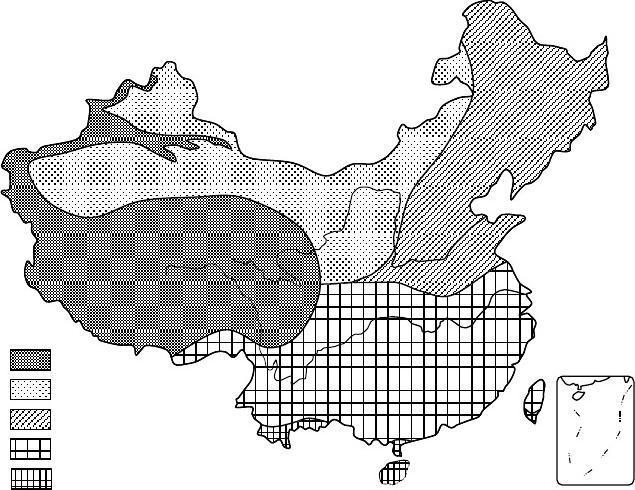 3中国气候类型分布图(可编辑)