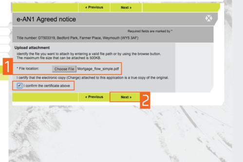 hm land registry portal: agreed notice to note a