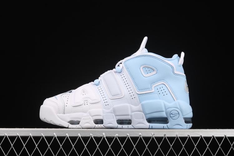 耐克皮蓬白蓝拼接实战篮球鞋nikeairmoreuptempo96qs原厂耐克皮蓬莆田