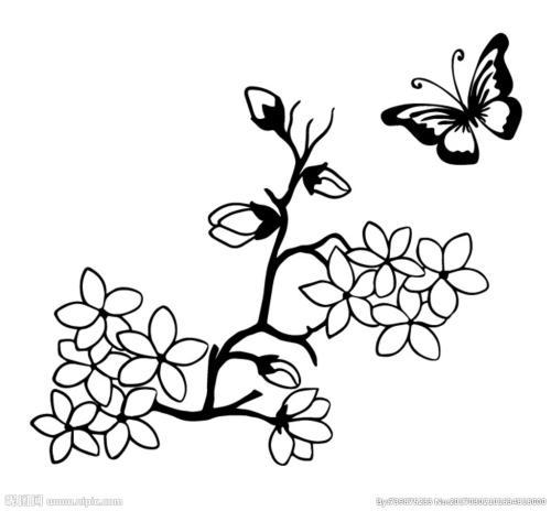 鲜花蝴蝶简笔画大图 简笔画图片大全-蒲城教育文学网