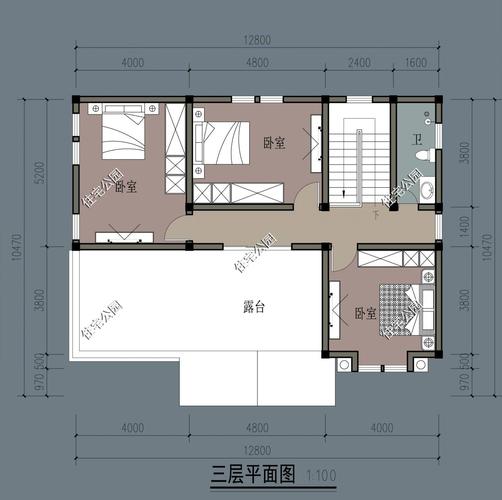 原创宅基地面宽12米,进深10米,想建一栋三层别墅,怎么设计?