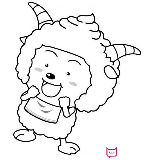 懒羊羊简笔画,动画片简笔画