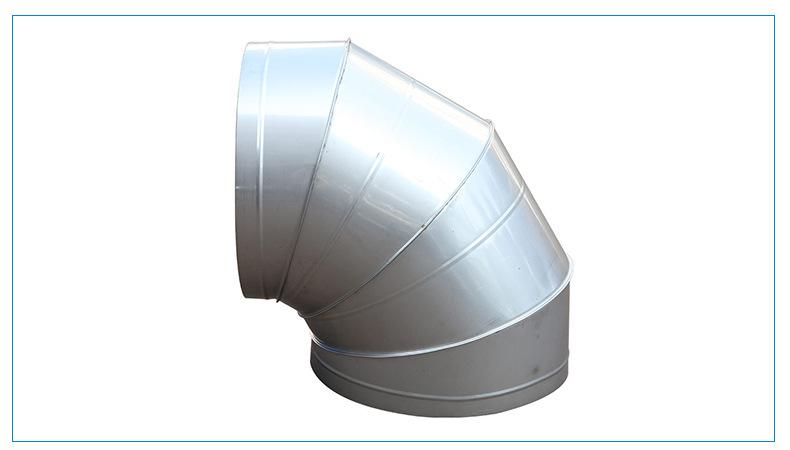 304不锈钢90度弯头定制螺旋风管配件车间排烟除尘45度